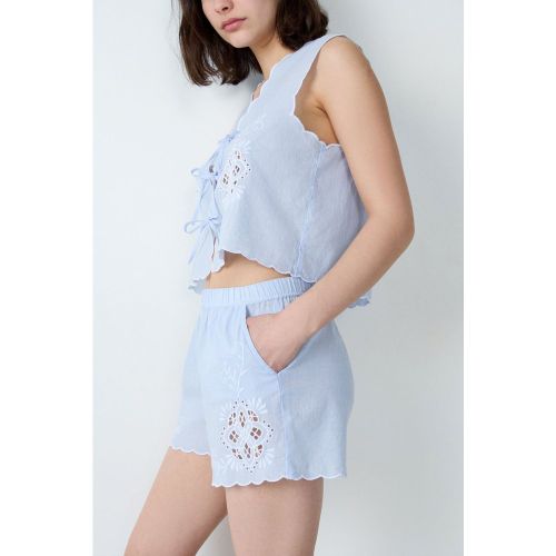 Short de pyjama en coton brodé - Cibelle - XS - Etam - Modalova