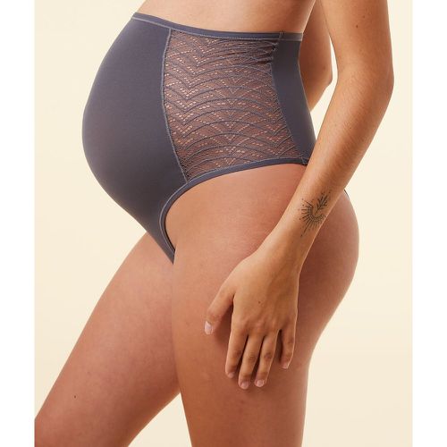 Tanga taille haute en dentelle et microfibre - Mom Confort - S - Etam - Modalova