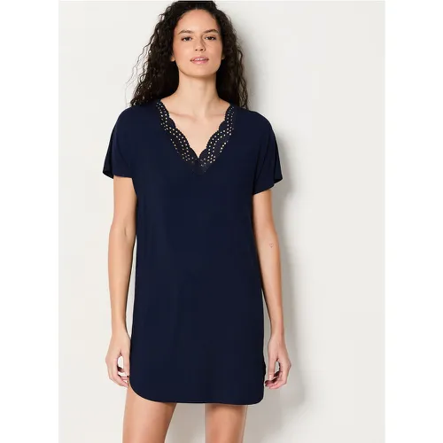 Chemise de nuit décolleté dentelle en modal - Josephine - S - Etam - Modalova