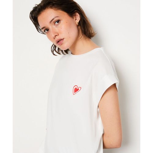 T-shirt manches courtes coeur brodé - A Toddo - XS - - Etam - Modalova