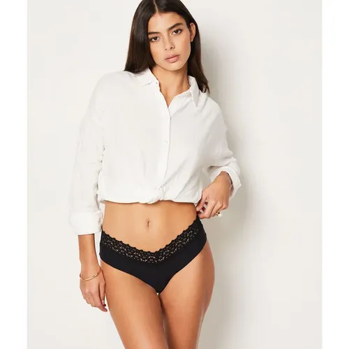 Hipster v-shape en microfibre et dentelle - Wish - XS - Etam - Modalova