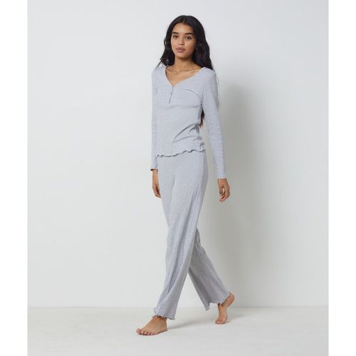 Pantalon de pyjama en maille côtelée richelieu - Coly - XS - Etam - Modalova