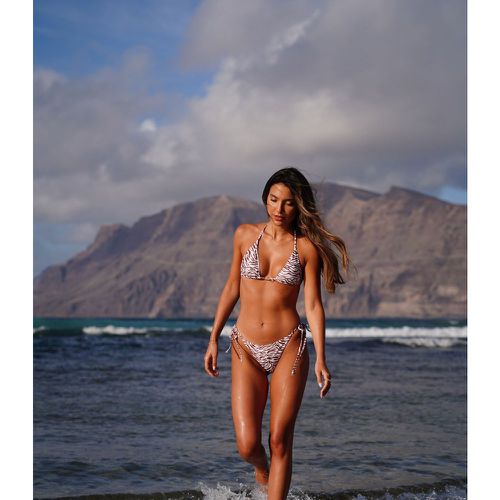 Culotte bikini ficelle bas de maillot imprimé zèbre - Capsule Wendy - 36 - - Etam - Modalova