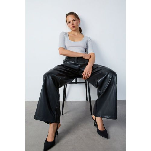 Pantalon coupe large en simili cuir - Olena - 36 - Etam - Modalova