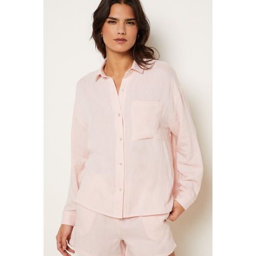 Chemise de pyjama en lin mélangé détail poche - Justine - XS - - Etam - Modalova