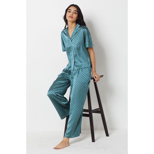 Pantalon de pyjama imprimé coupe large satiné - Vinia - XS - - Etam - Modalova