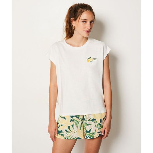 T-shirt en coton détail citron - Cheryl - XS - Etam - Modalova