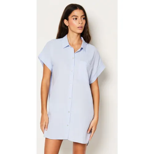 Chemise de nuit manches courtes en lin - Isame - XS - Etam - Modalova