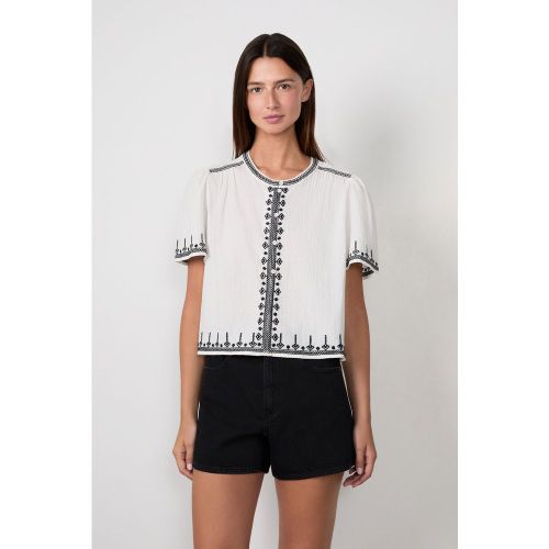 Blouse en coton brodée - Teodora Brod - XS - Etam - Modalova