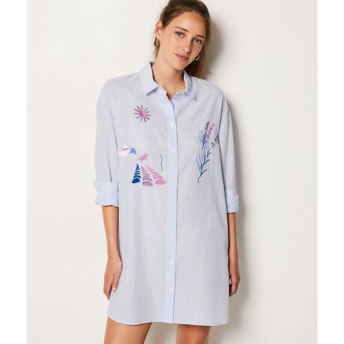 Chemise de nuit brodée en coton - Beline - M - Etam - Modalova