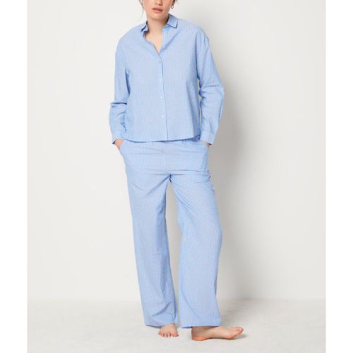 Pantalon de pyjama rayé brodé en coton - Begonia - XS - - Etam - Modalova