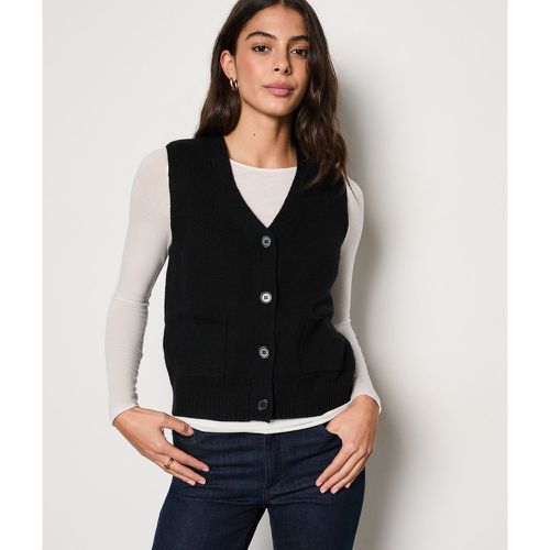 Gilet boutonné sans manches avec laine - Fox - XS - Etam - Modalova