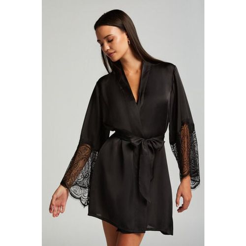 Hunkemöller Kimono Satin Noir - Hunkemöller - Modalova