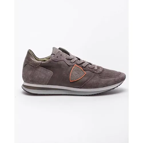 Tropez X - Baskets en suede avec écusson 45 43 - Philippe Model - Modalova