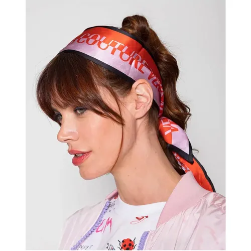 Foulard de tête en soie avec imprimé floral - Versace Jeans Couture - Modalova
