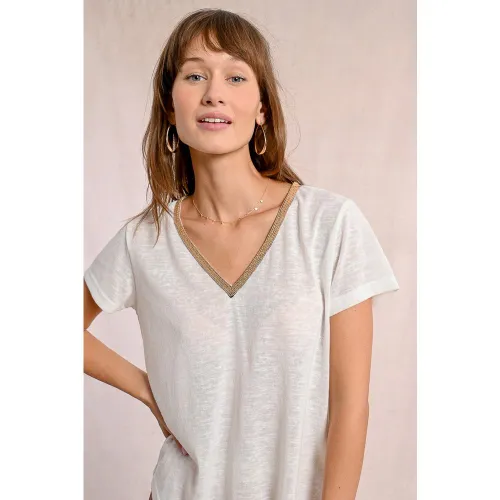 T-shirt fluide à col V - MOLLY BRACKEN - Modalova