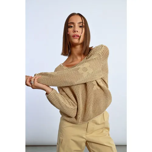 Pull maille en crochet fleurs - LILI SIDONIO - Modalova