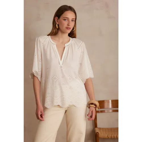 Blouse pyma à brodée en 100% coton taille XS - Maison 123 - Modalova