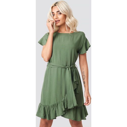 Ruffle Wrap Mini Dress - Green - AFJ x NA-KD - Modalova