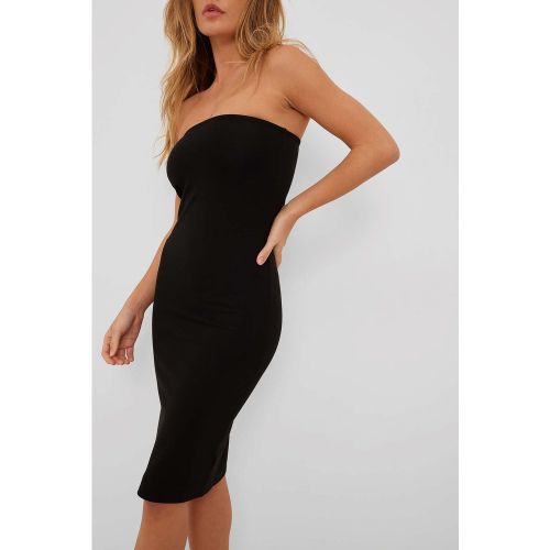 Robe tube mi-longue ajustée - Black - NA-KD Basic - Modalova