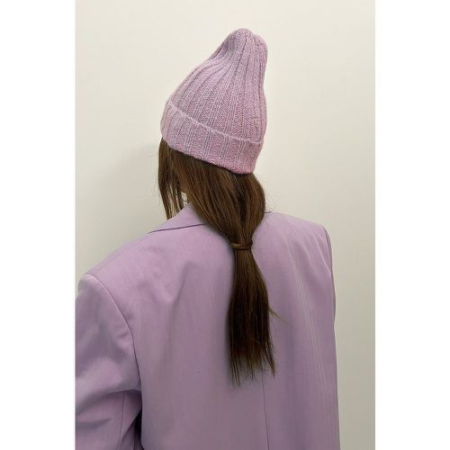 Bonnet en tricot à côtes larges - Purple - NA-KD Accessories - Modalova