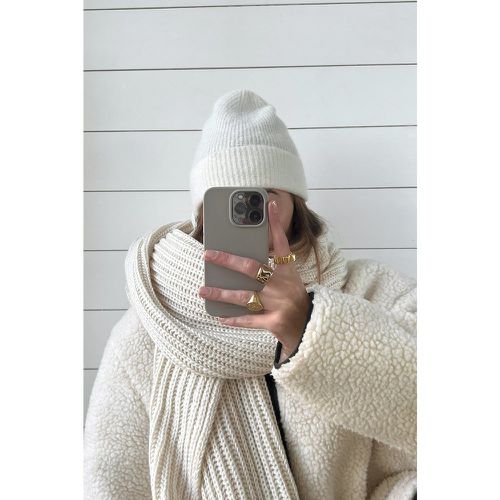 Bonnet en tricot de laine mélangée - Offwhite - Sofia Coelho x NA-KD - Modalova