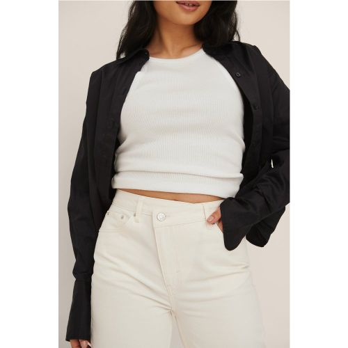 Jean large à fermeture asymétrique - White - NA-KD Trend - Modalova