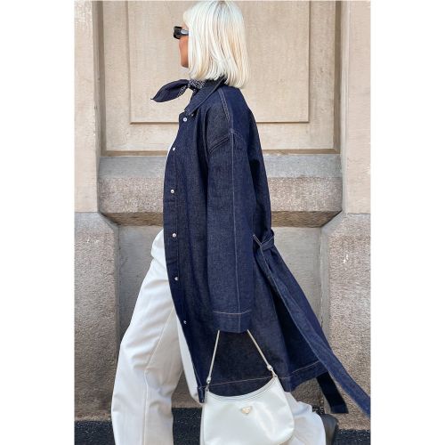 Robe en jean à ceinture - Blue - NA-KD - Modalova