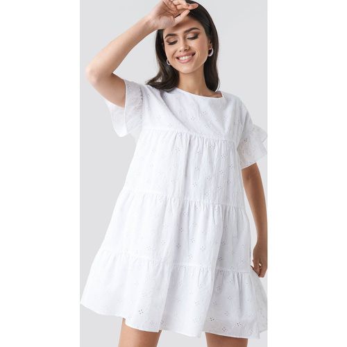Broiderie Anglais Mini Dress - White - NA-KD Boho - Modalova