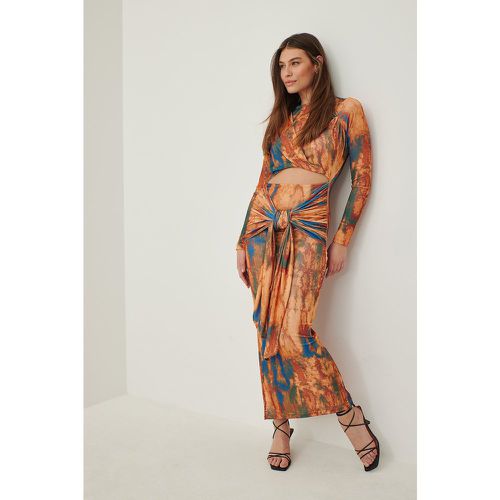 Robe longue drapée à découpes recyclée - Multicolor - NA-KD Trend - Modalova