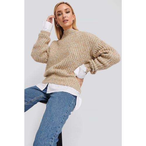 Multi Color Wide Rib Knitted Sweater - Beige - NA-KD - Modalova