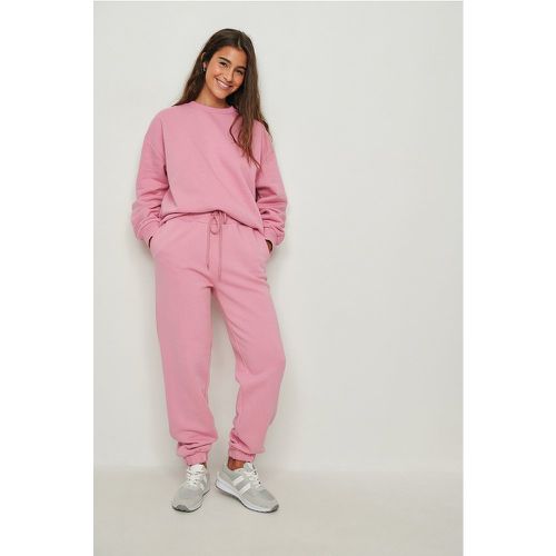 Pantalon de survêtement brossé à cordon - Pink - NA-KD Basic - Modalova