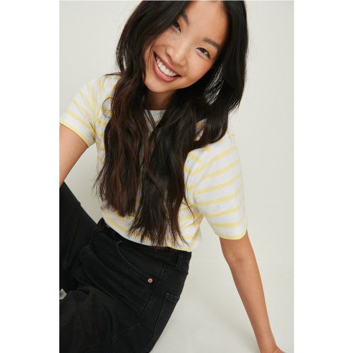 Tee-shirt bio rayé coupe carrée - Stripe - NA-KD Basic - Modalova