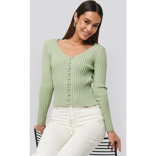 Pearl Detailed Knitted Cardigan - Green - NA-KD Trend - Modalova