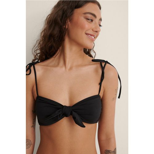 Haut De Bikini Recyclé À Bretelles Noué Sur Devant - Black - NA-KD Swimwear - Modalova