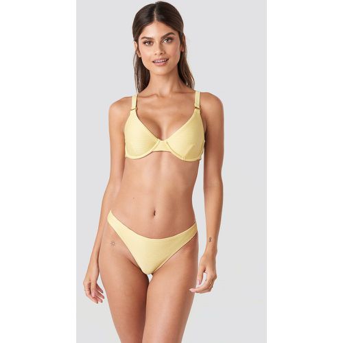 Ribbed Bikini Panty - Yellow - NA-KD Swimwear - Modalova