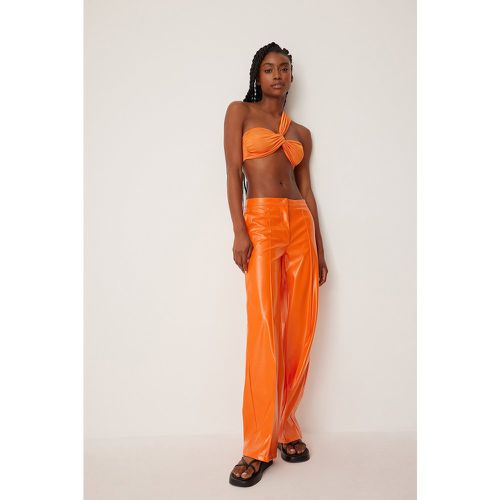 Pantalon en faux cuir - Orange - Handpicked x NA-KD - Modalova