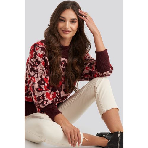Patterned Knitted Sweater - Red,Multicolor - Trendyol - Modalova