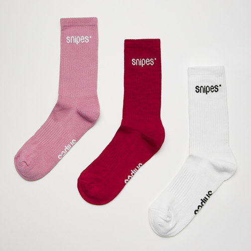 Basic Logo Crew Socks (3 Pack), , Accessoires, white/red/ mauve, taille: 35-38 - SNIPES - Modalova