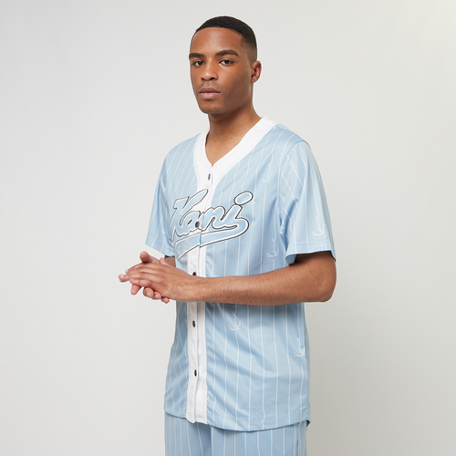 Varsity Logo Pinstripe Baseball Shirt, , Apparel, light blue/white, taille: S - Karl Kani - Modalova