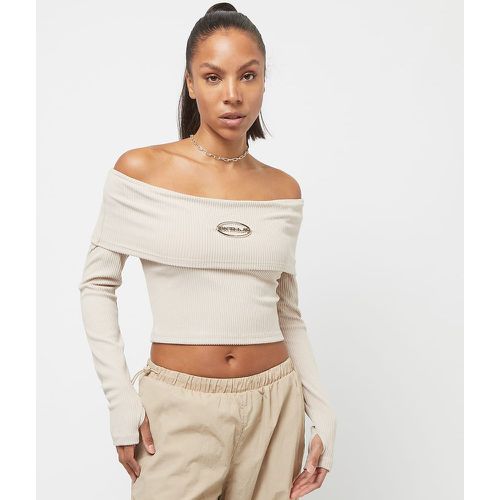 Ribbed Longsleeve Bardot Crop Top, , Apparel, en , taille: XS - Sixth June - Modalova