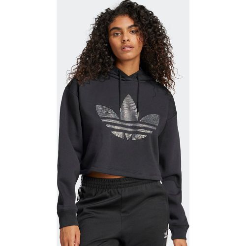 Rhinestone Trefoil Loose Crop Hoodie, , Hoodies & Sweatshirts, en , taille: XS - adidas Originals - Modalova