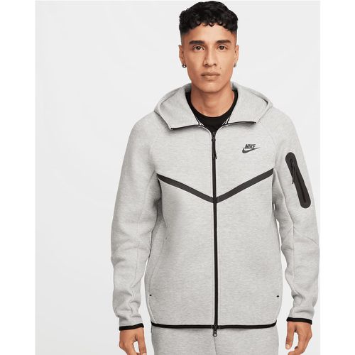 M NK TCH FLC FZ WR HOODIE dk grey heather, black, , Apparel, en , taille: S - Nike - Modalova