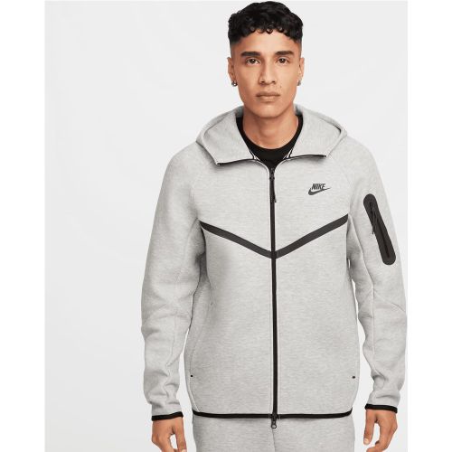 M NK TCH FLC FZ WR HOODIE dk grey heather, black, , Vestes de survêtement, en , taille: S - Nike - Modalova