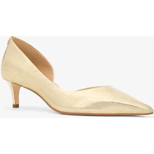 MK Escarpin Elyse en cuir métallisé craquelé à petit talon - Michael Kors - MICHAEL Michael Kors - Modalova