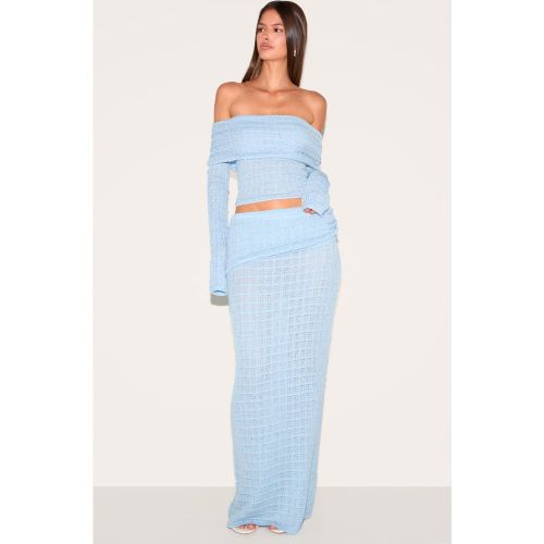 Jupe longue en maille tricot texturée repliée - PrettyLittleThing - Modalova