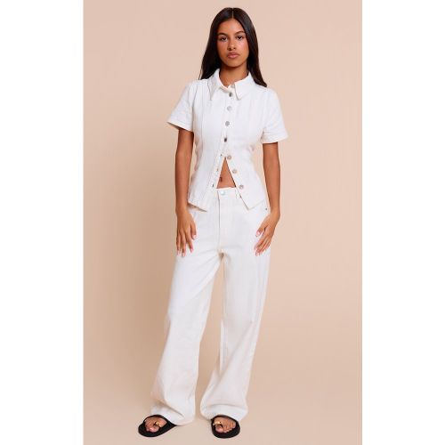 Jean Court Mi-long Taille Moyenne et Jambe Droite - PrettyLittleThing - Modalova