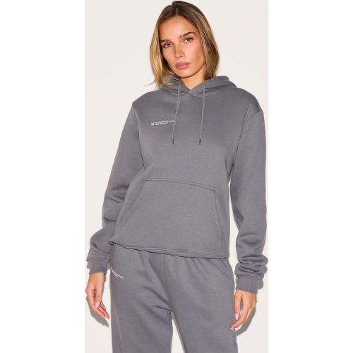 Hoodie oversize gris anthracite à slogan Est 2012 - PrettyLittleThing - Modalova