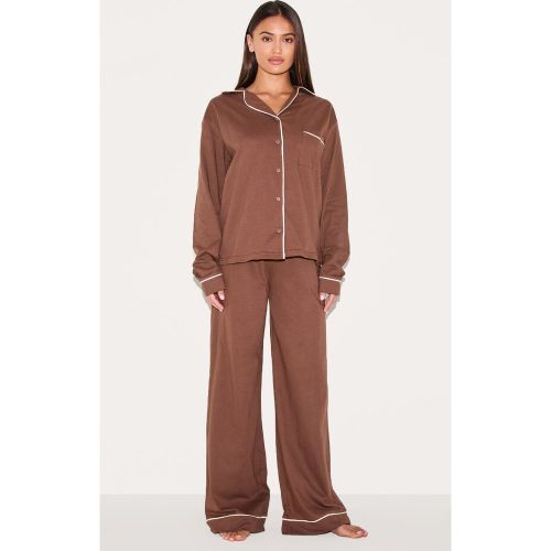Ensemble de pyjama long en jersey à lisérés contrastants - PrettyLittleThing - Modalova