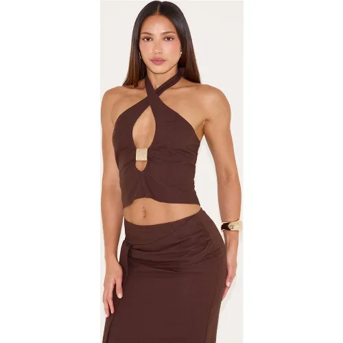 Tall Crop top à dos nu et empiècement - PrettyLittleThing - Modalova